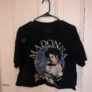 madonna boxy crop tee
